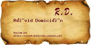 Rövid Domicián névjegykártya